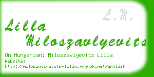 lilla miloszavlyevits business card